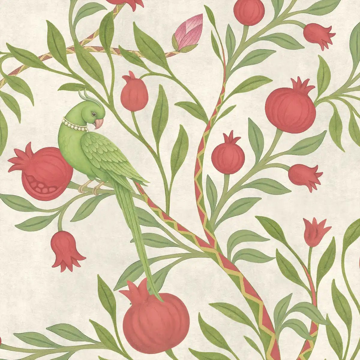 Royal Bagh Customised Wallpaper, Cream - Marble Lotus - Royal Bagh Customised Wallpaper, Cream