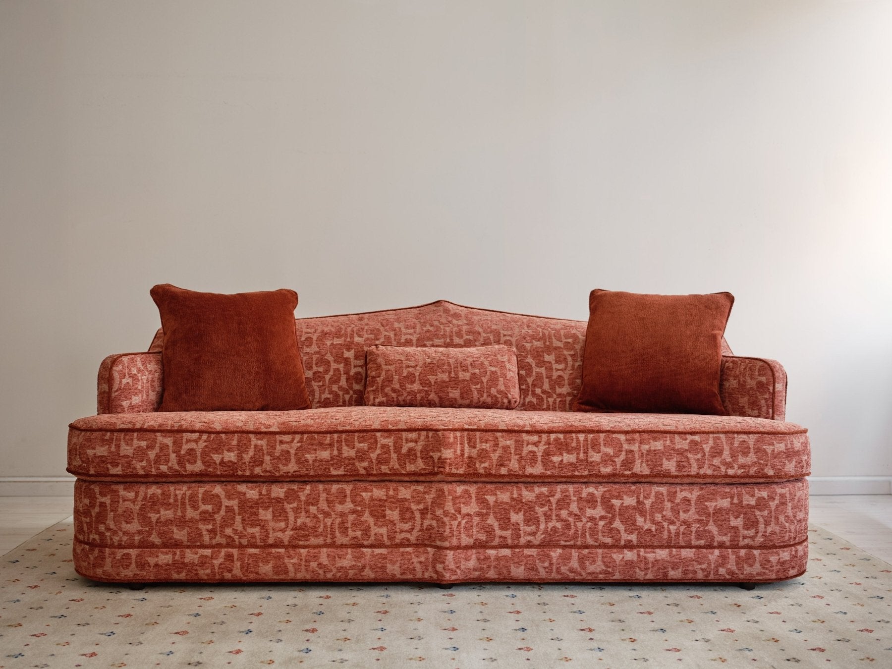 Royal Raj 3 Seater Sofa Patterned Brick Red - Marble Lotus - Royal Raj 3 Seater Sofa Patterned Brick Red