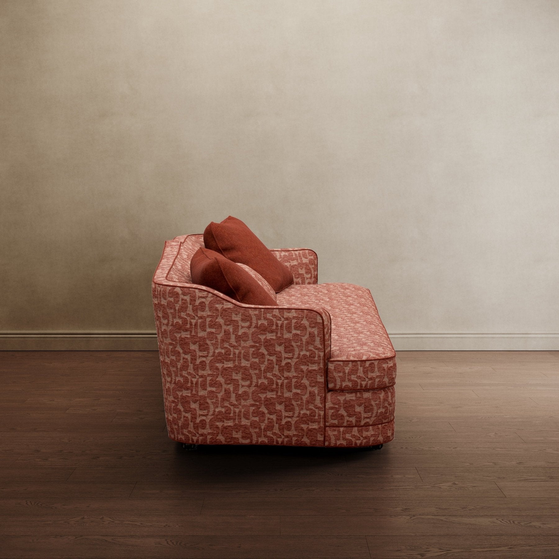 Royal Raj 3 Seater Sofa Patterned Brick Red - Marble Lotus - Royal Raj 3 Seater Sofa Patterned Brick Red