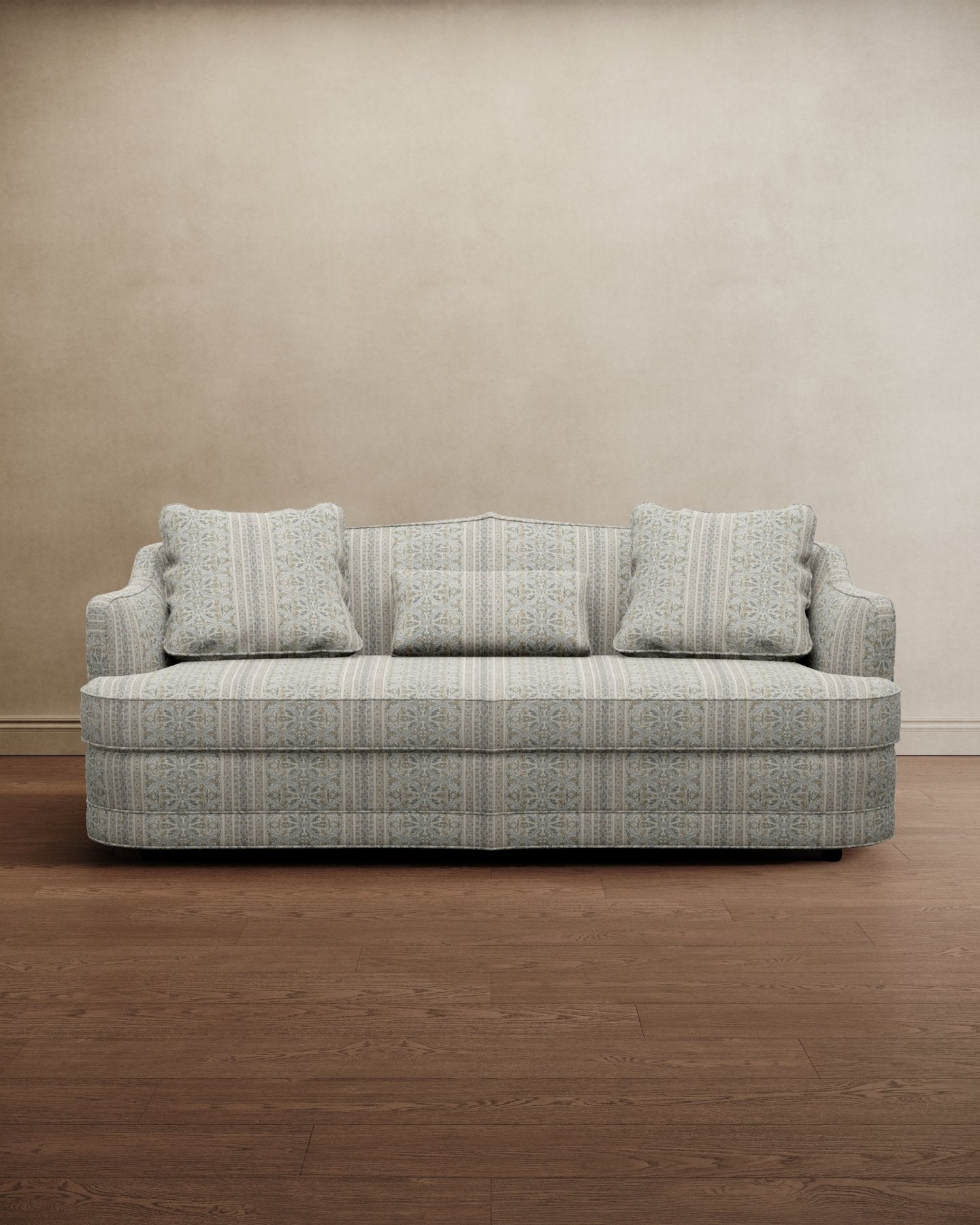 Royal Raj 3 Seater Sofa Powder Blue Paisley - Marble Lotus - Royal Raj 3 Seater Sofa Powder Blue Paisley