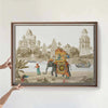 Safar Vintage Indian Painting Wall Art Frameless Digital Print Poster 36 x 48 inches - Marble Lotus - Safar Vintage Indian Painting Wall Art Digital Print Poster 36 x 48 inches Wall Art for Living Room Decor Wall Art