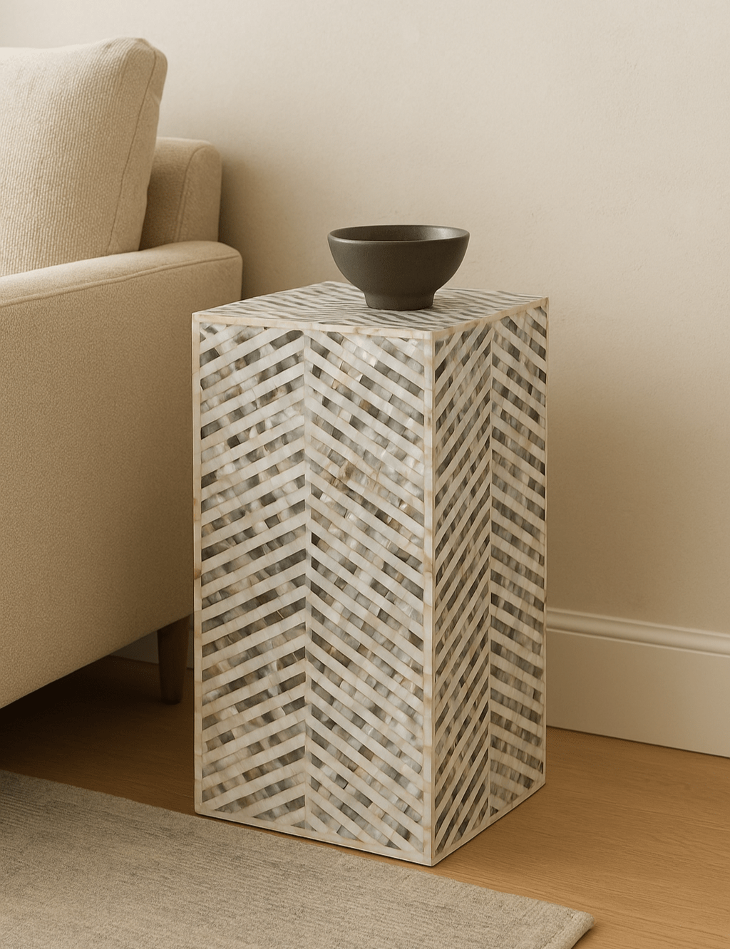 Sessa Accent Table - Marble Lotus - Sessa Accent Table