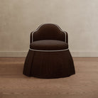 Sona Princess Vanity Stool Dark Brown Velvet - Marble Lotus - Sona Princess Vanity Stool Dark Brown Velvet