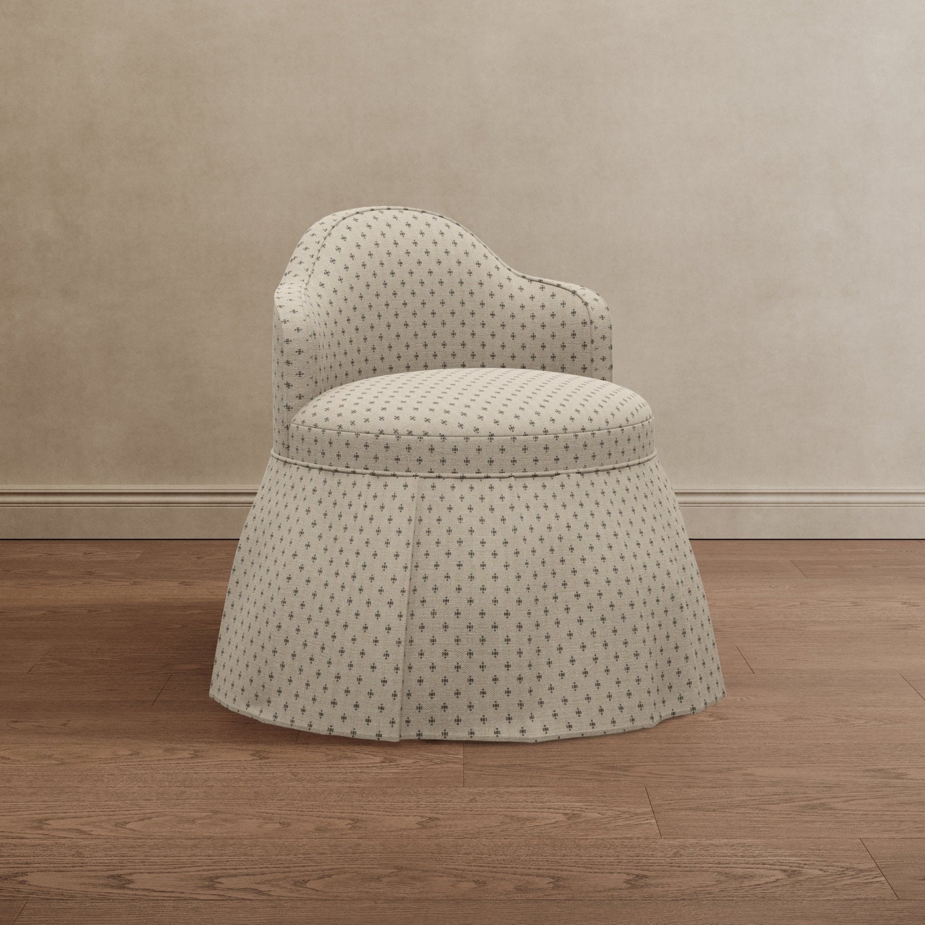 Sona Princess Vanity Stool Dotted Beige - Marble Lotus - Sona Princess Vanity Stool Dotted Beige