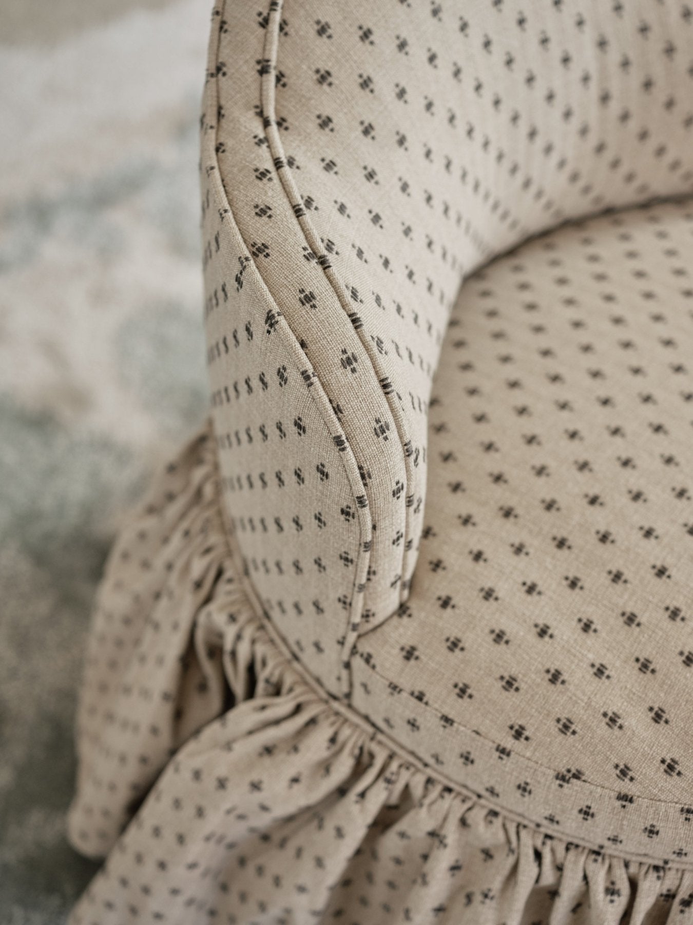 Sona Princess Vanity Stool Dotted Beige - Marble Lotus - Sona Princess Vanity Stool Dotted Beige