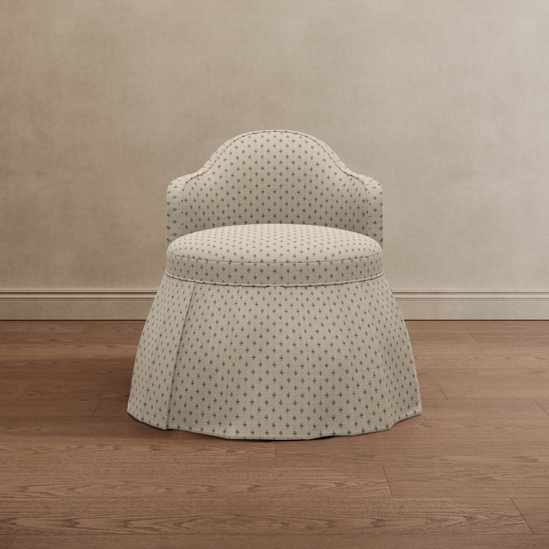 Sona Princess Vanity Stool Dotted Beige - Marble Lotus - Sona Princess Vanity Stool Dotted Beige