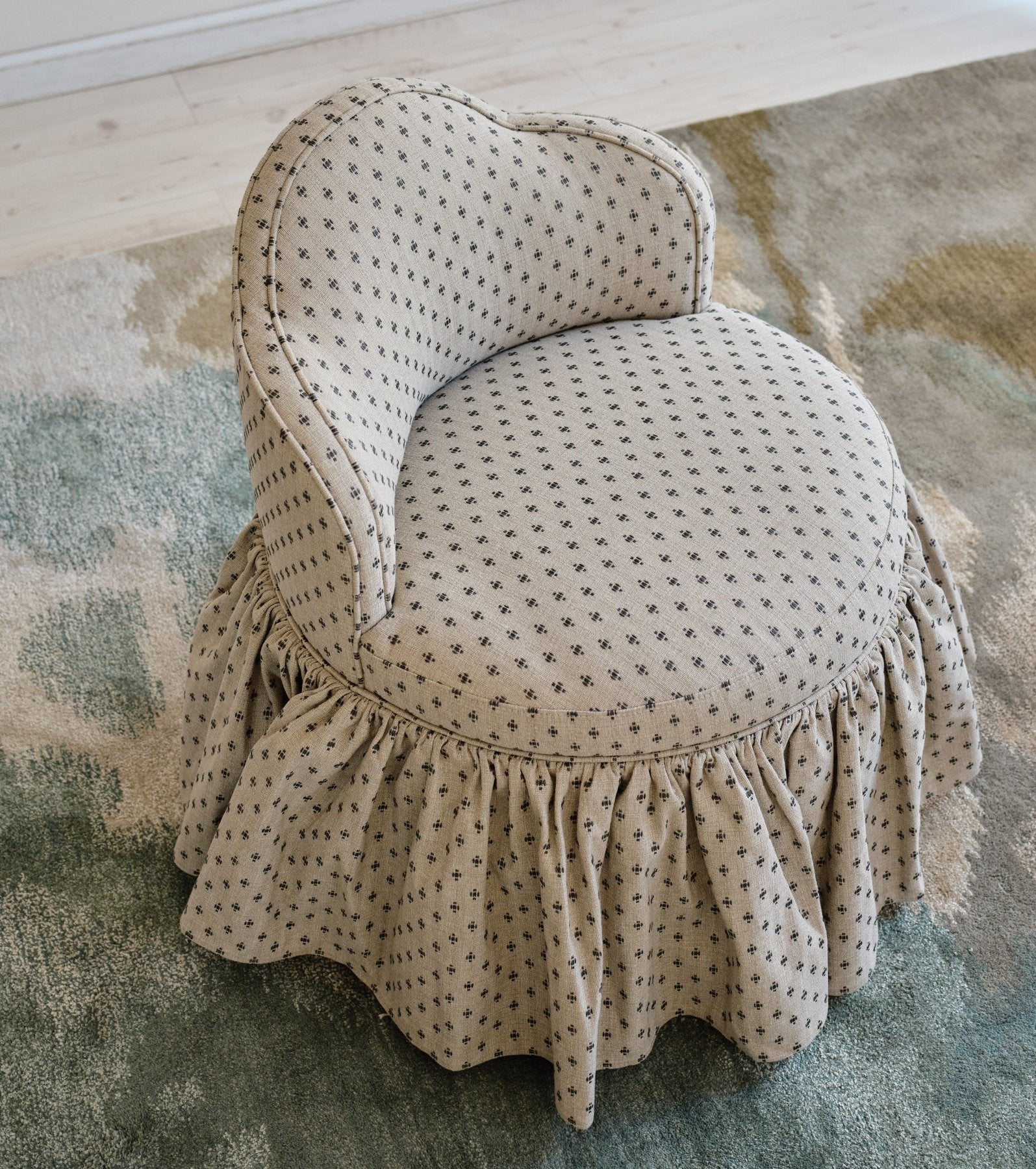 Sona Princess Vanity Stool Dotted Beige - Marble Lotus - Sona Princess Vanity Stool Dotted Beige