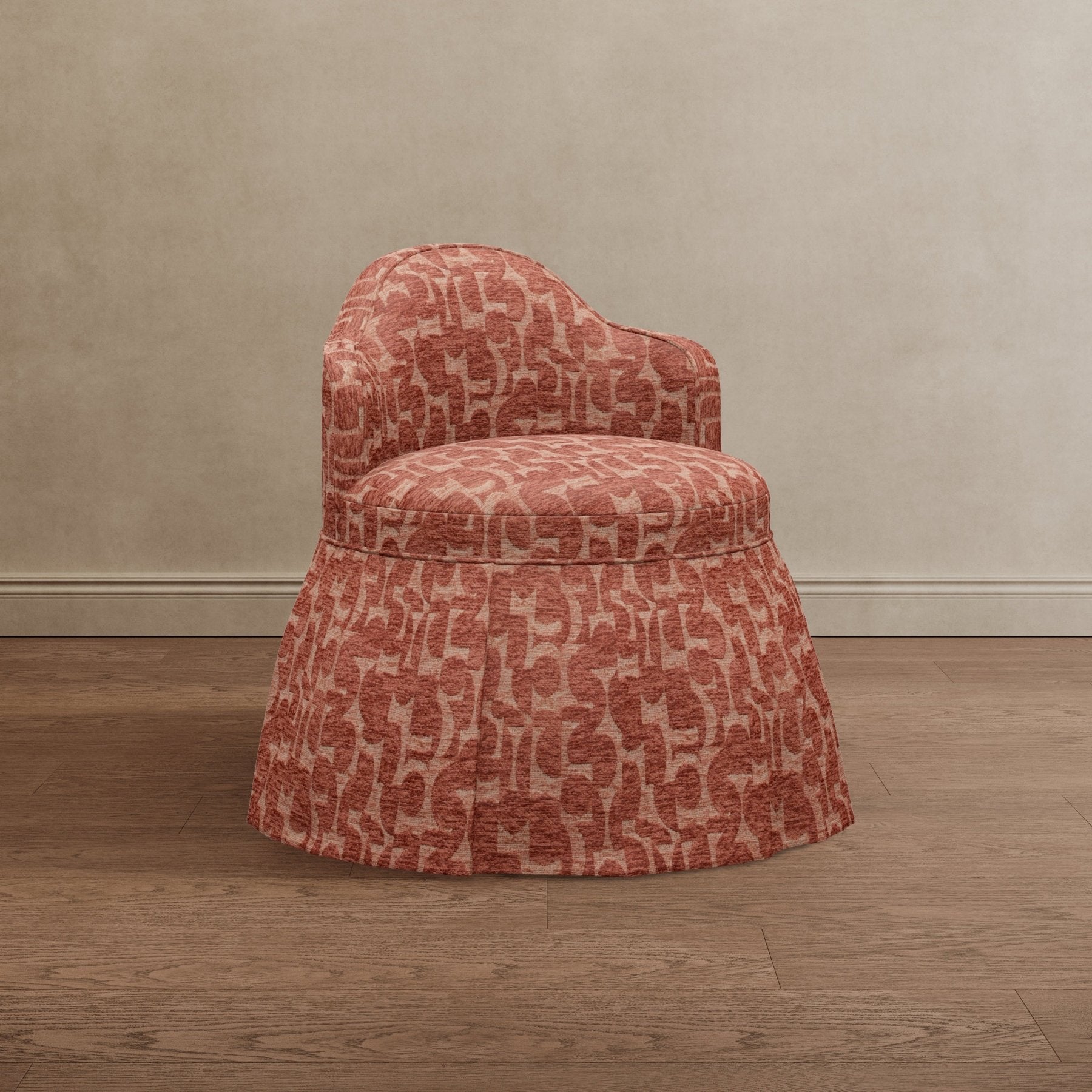 Sona Princess Vanity Stool Patterned Brick Red - Marble Lotus - Sona Princess Vanity Stool Patterned Brick Red