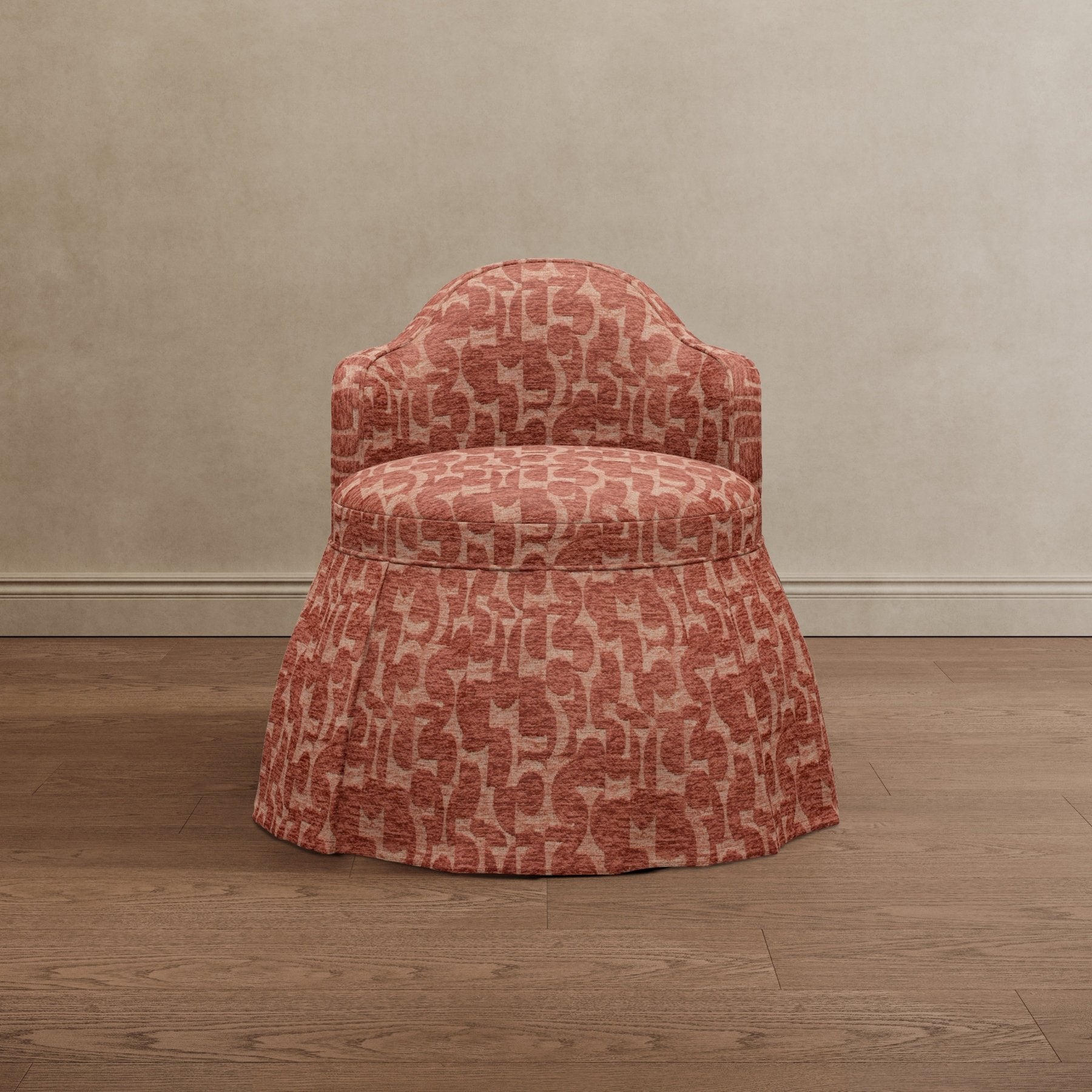 Sona Princess Vanity Stool Patterned Brick Red - Marble Lotus - Sona Princess Vanity Stool Patterned Brick Red