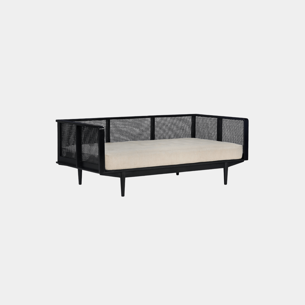 Spindle Daybed With White Cotton Mattress - Marble Lotus - Spindle Daybed with White Cotton Mattress