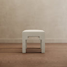 Square Step Arch Ottoman Off White - Marble Lotus - Square Step Arch Ottoman Off White