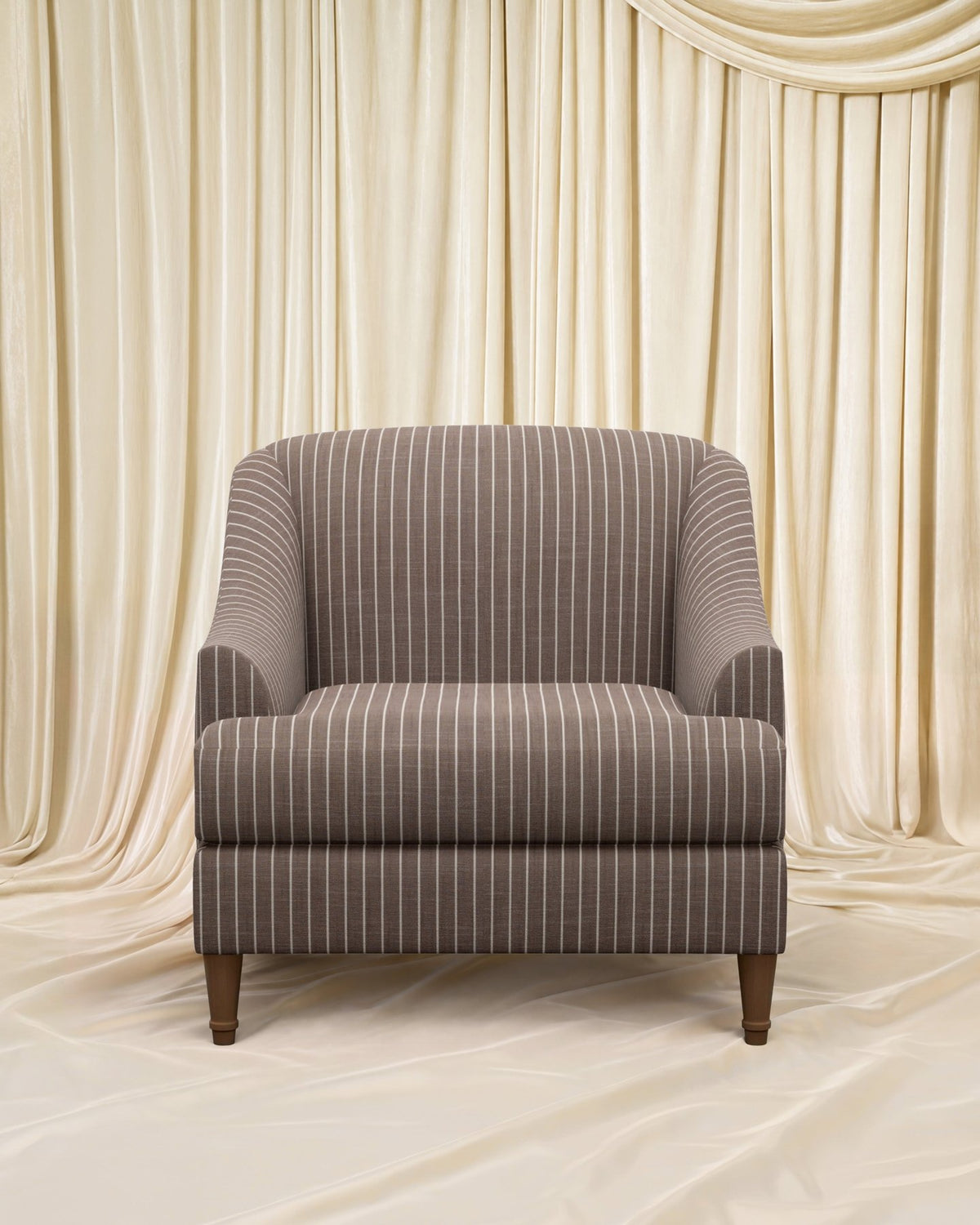 Striped Chocolate Charleston Chair - Marble Lotus - Striped Chocolate Charleston Chair