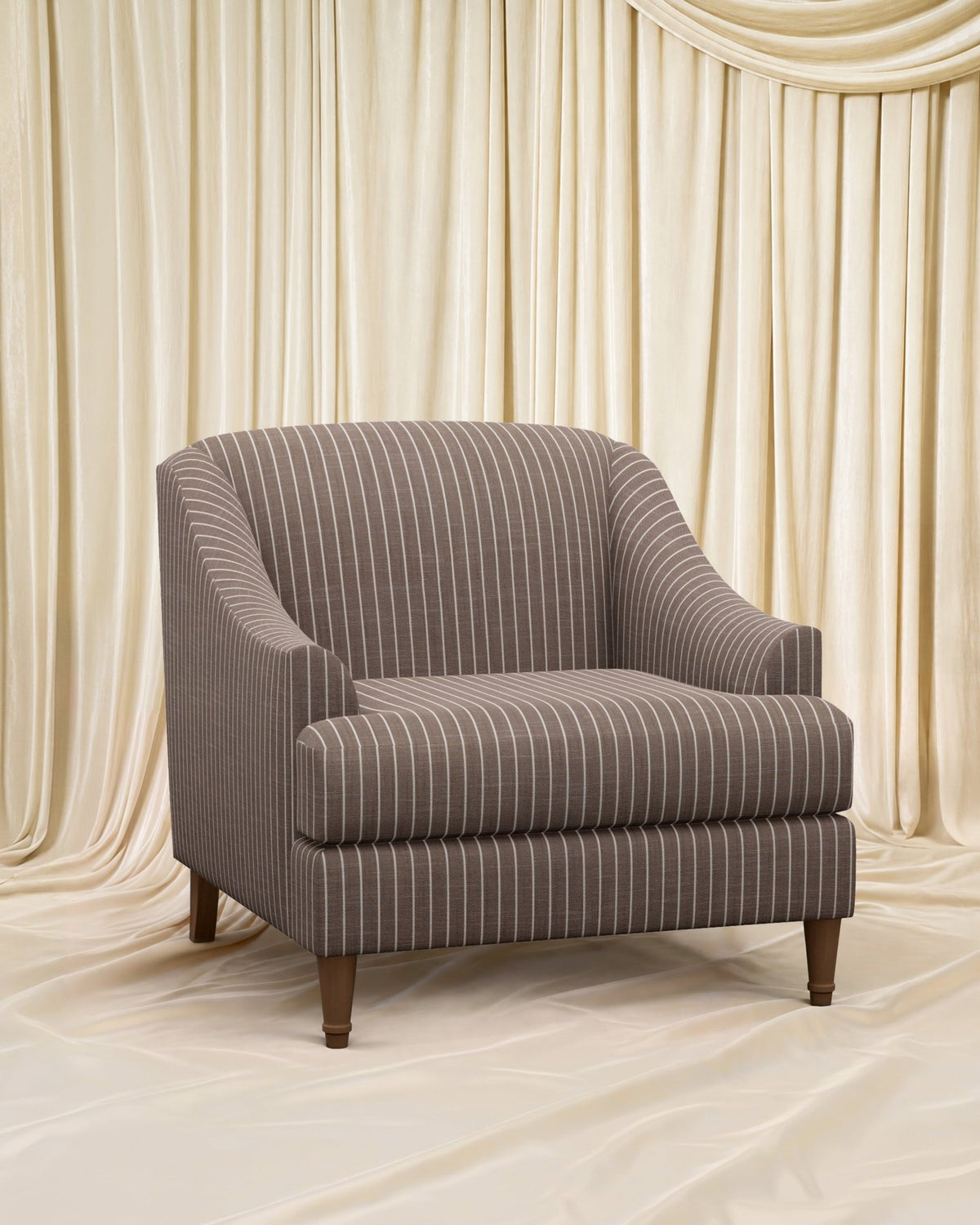 Striped Chocolate Charleston Chair - Marble Lotus - Striped Chocolate Charleston Chair