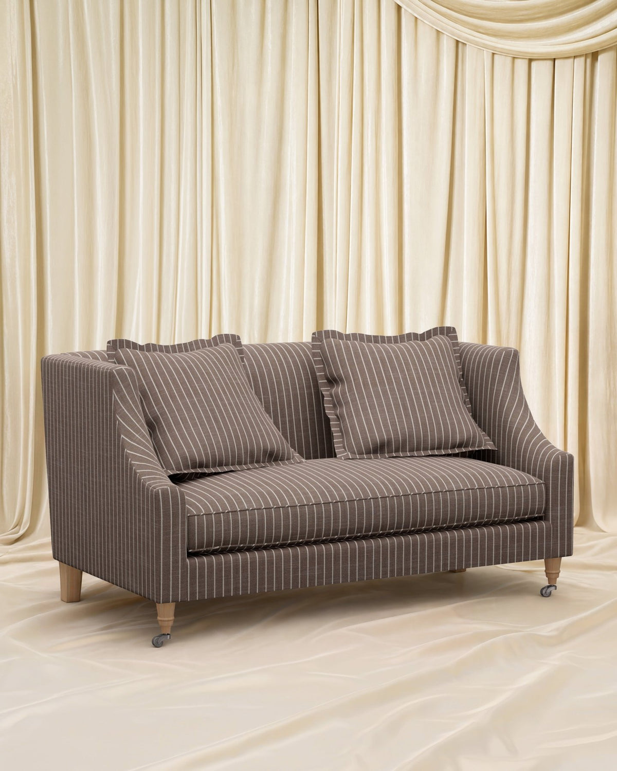 Striped Chocolate Gage Loveseat 56" - Marble Lotus - Striped Chocolate Gage Loveseat 56"