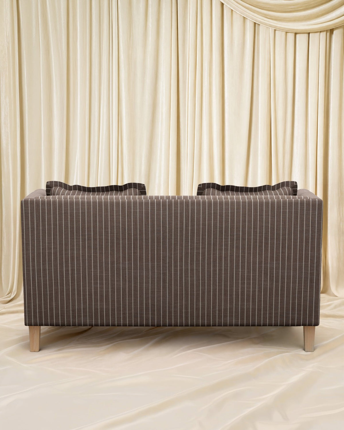 Striped Chocolate Gage Loveseat 56" - Marble Lotus - Striped Chocolate Gage Loveseat 56"