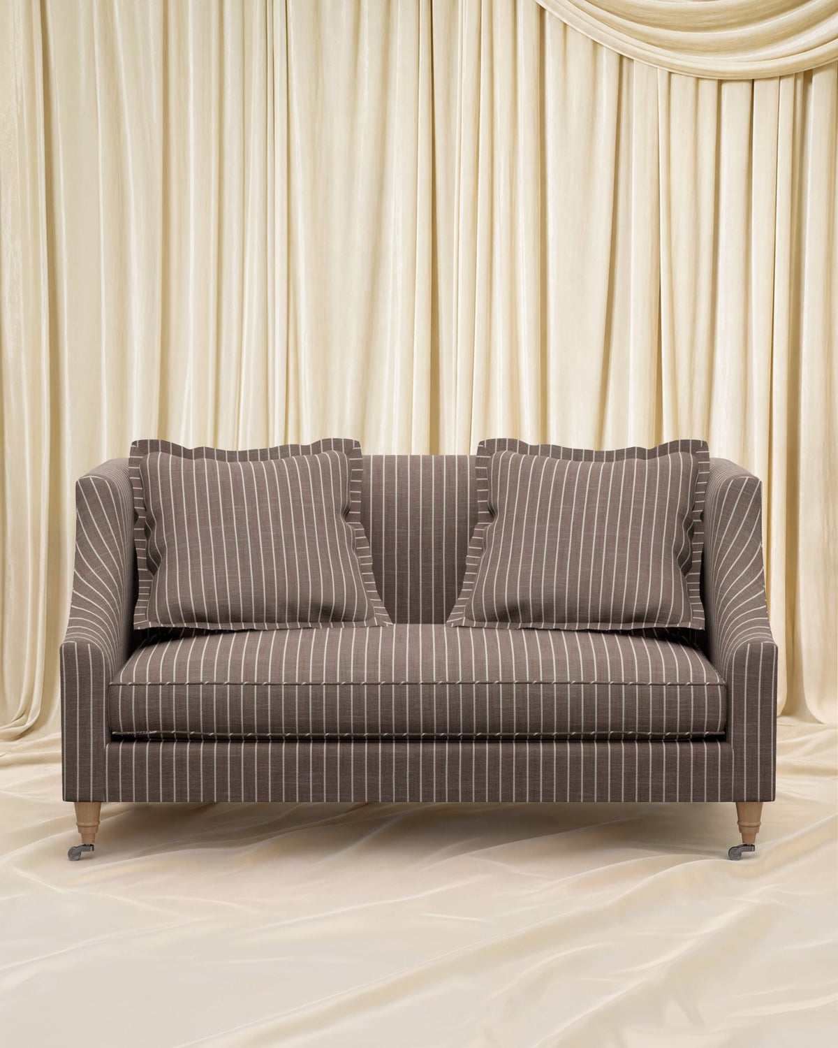 Striped Chocolate Gage Loveseat 56" - Marble Lotus - Striped Chocolate Gage Loveseat 56"