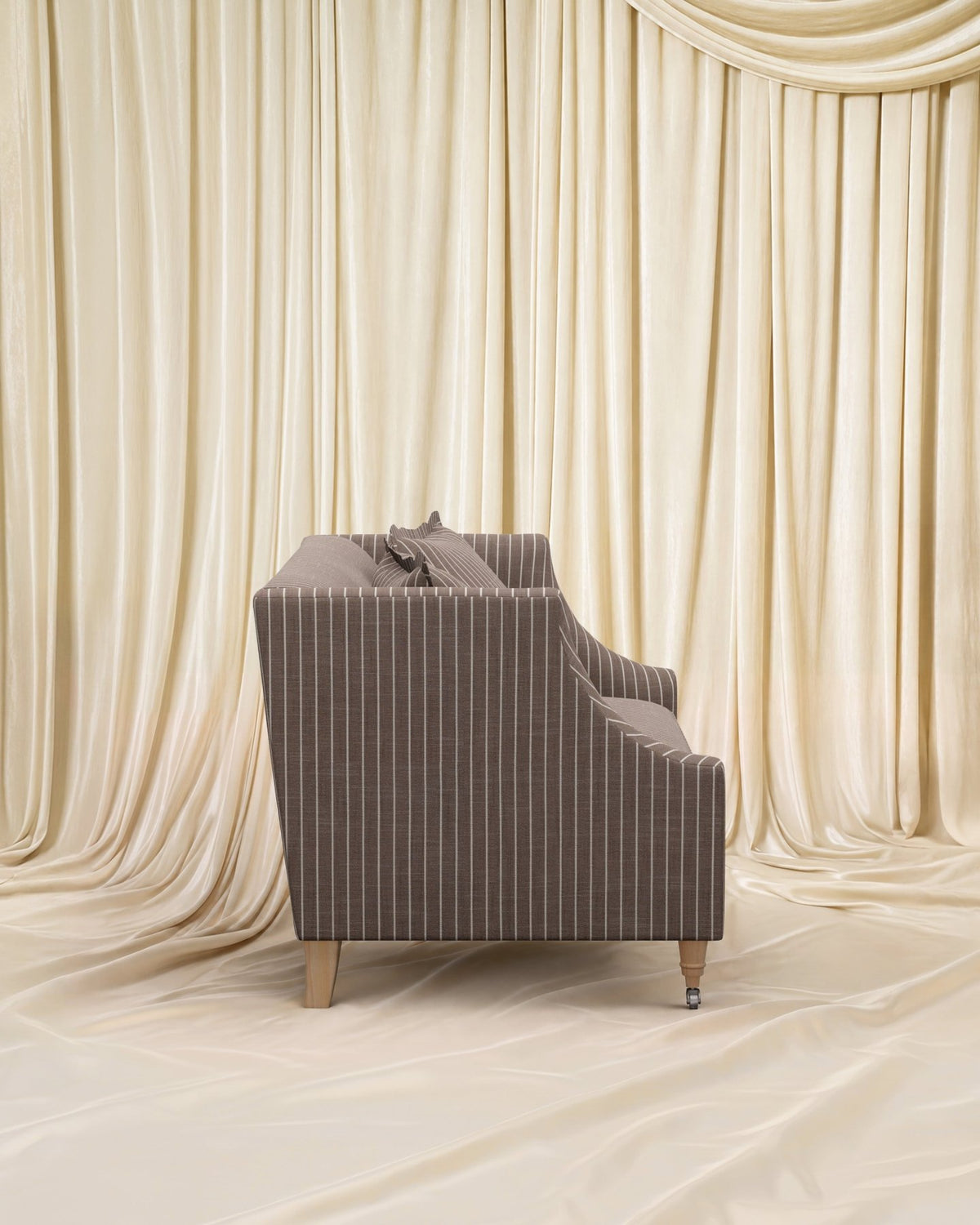 Striped Chocolate Gage Loveseat 56" - Marble Lotus - Striped Chocolate Gage Loveseat 56"