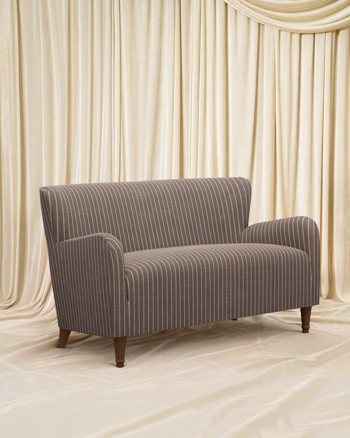 Striped Chocolate Kristin Loveseat 55" - Marble Lotus - Striped Chocolate Kristin Loveseat 55"