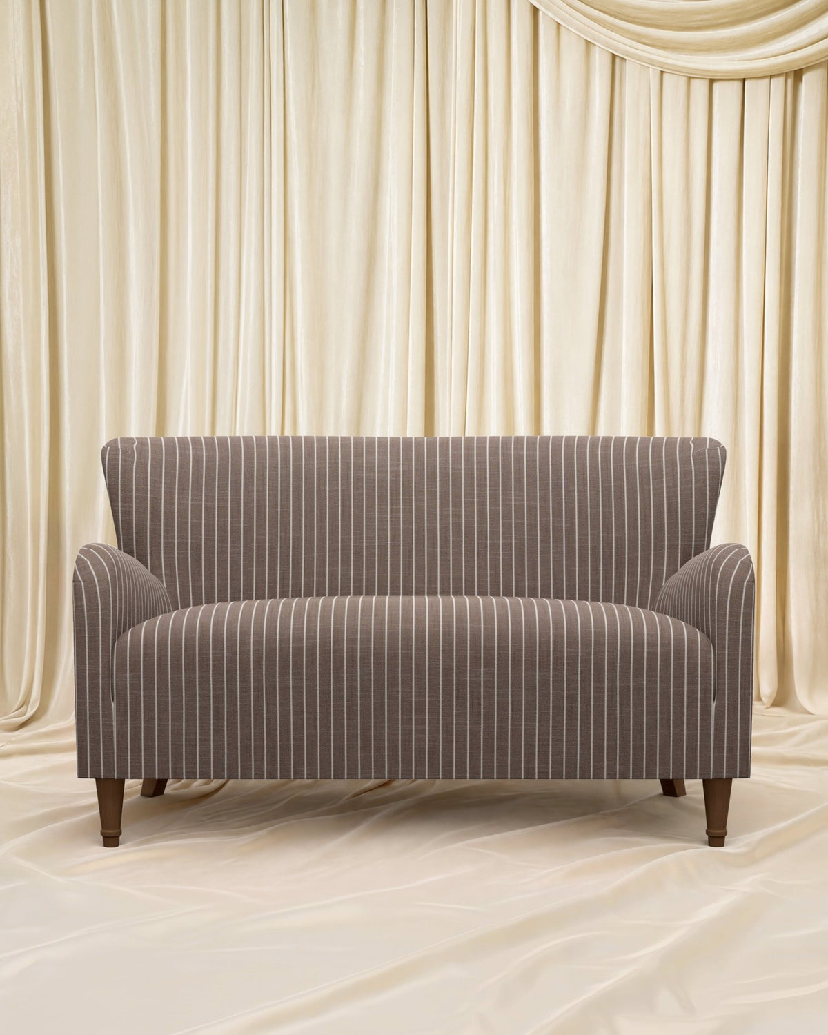 Striped Chocolate Kristin Loveseat 55" - Marble Lotus - Striped Chocolate Kristin Loveseat 55"