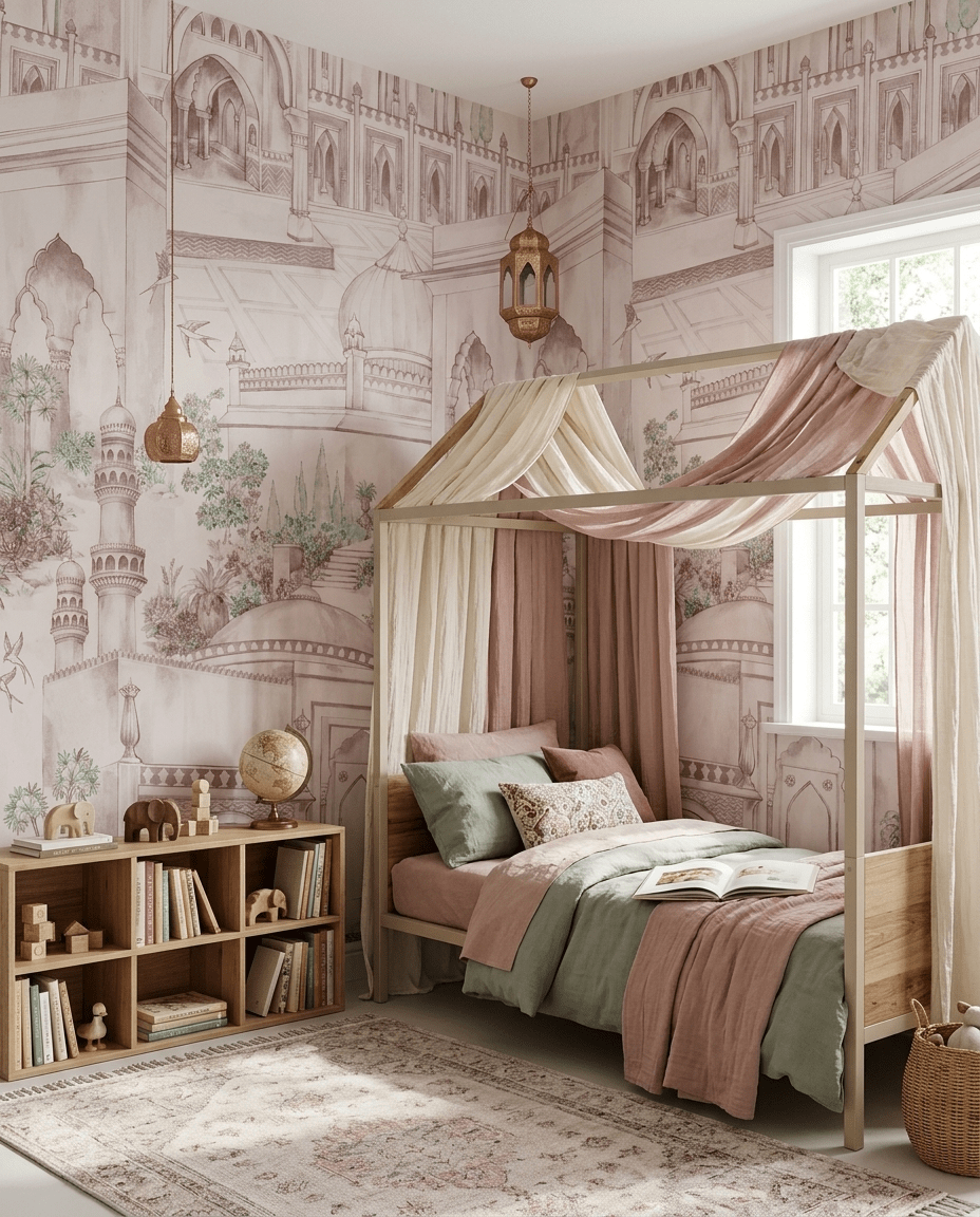 Taj Gardens – Dust Pink - Marble Lotus - Taj Gardens – Dust Pink