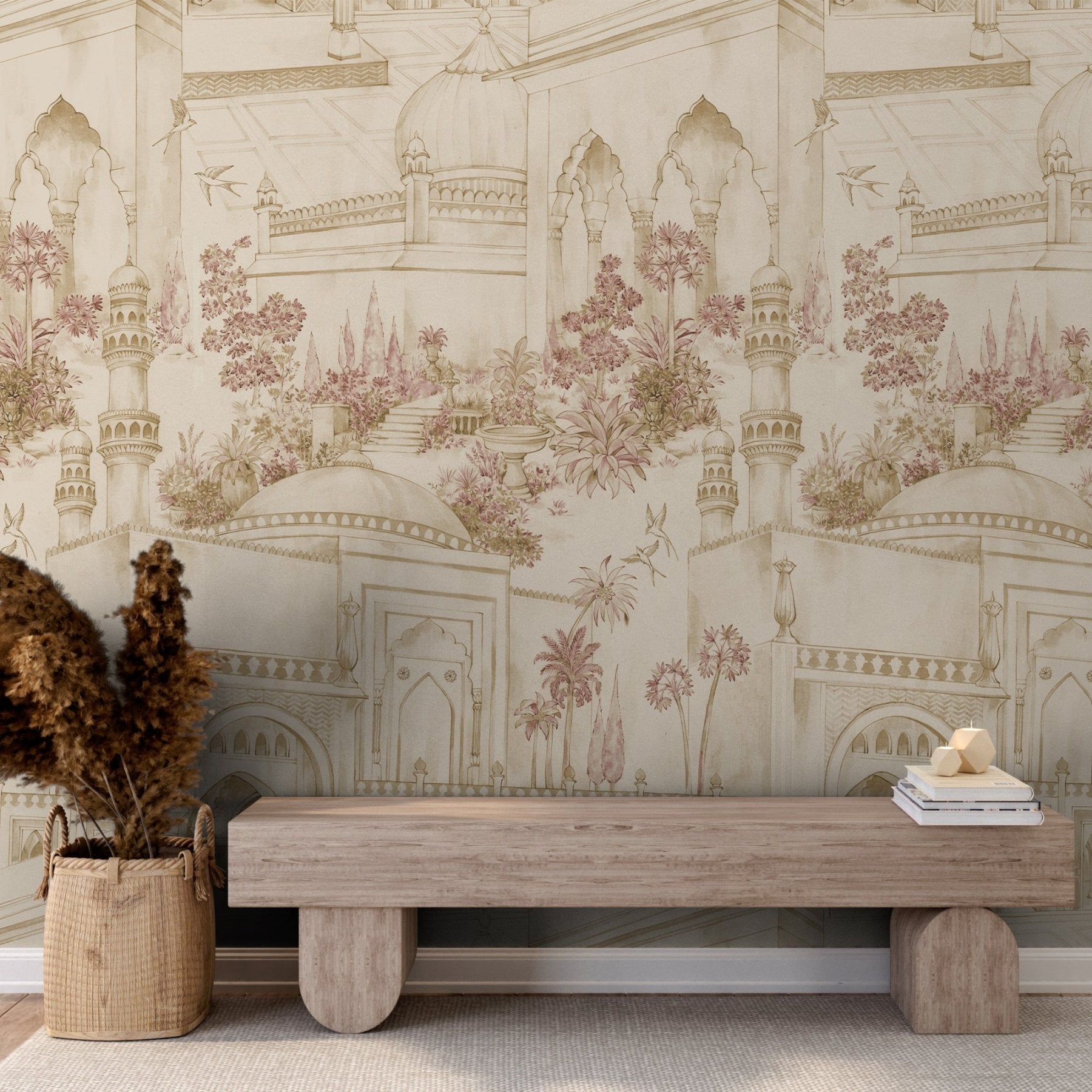 TAJ Gardens - Ochre Yellow - Marble Lotus - TAJ Gardens - Ochre Yellow