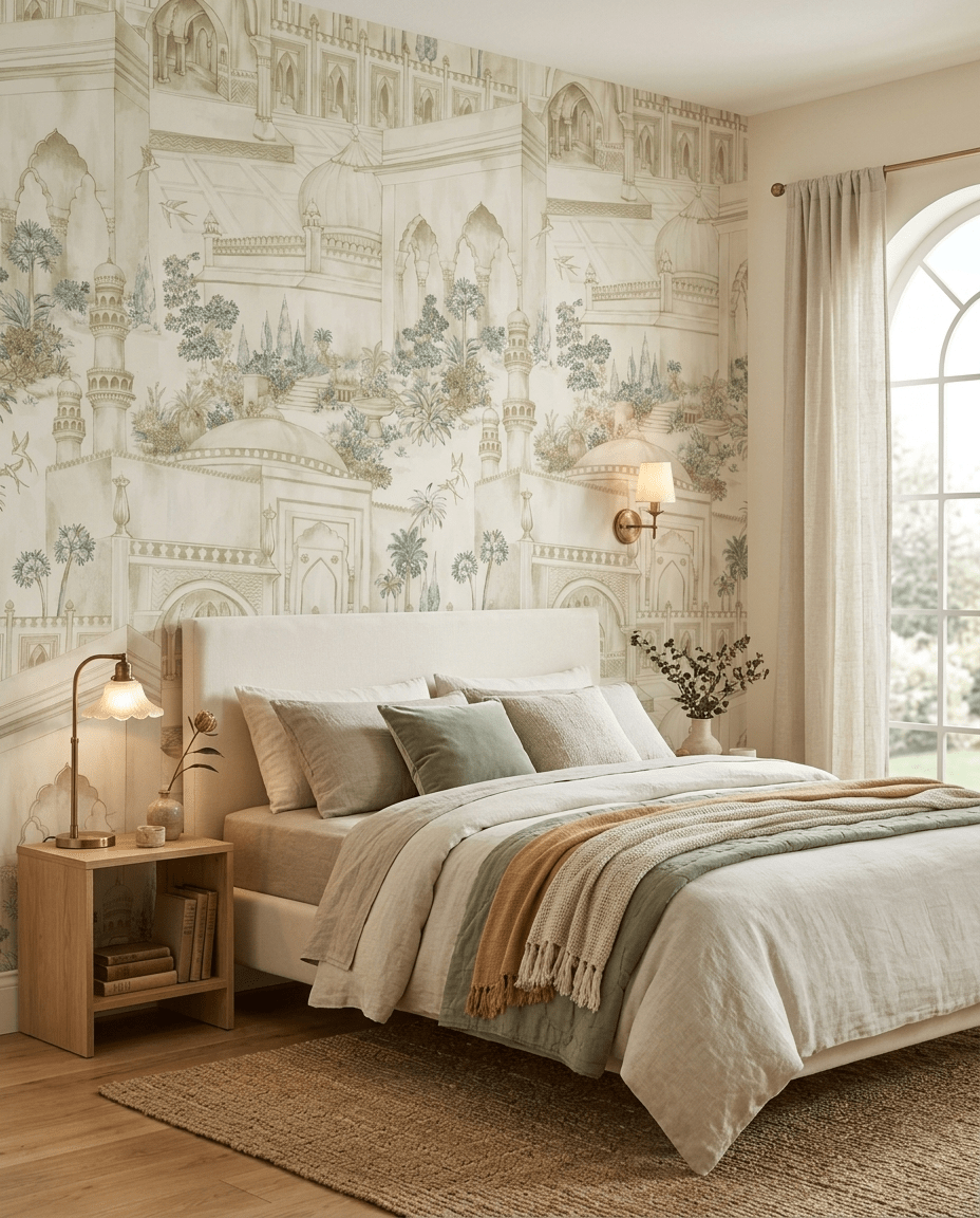 Taj Gardens – Ochre Yellow - Marble Lotus - Taj Gardens – Ochre Yellow