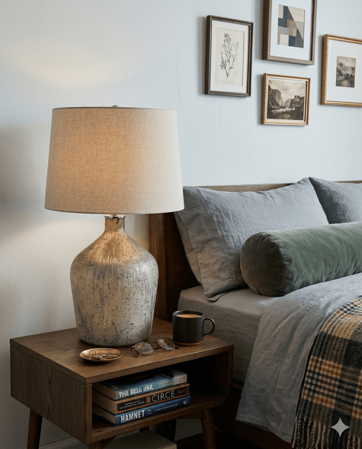 Taupe Distressed Table Lamp - Marble Lotus - Taupe Distressed Table Lamp