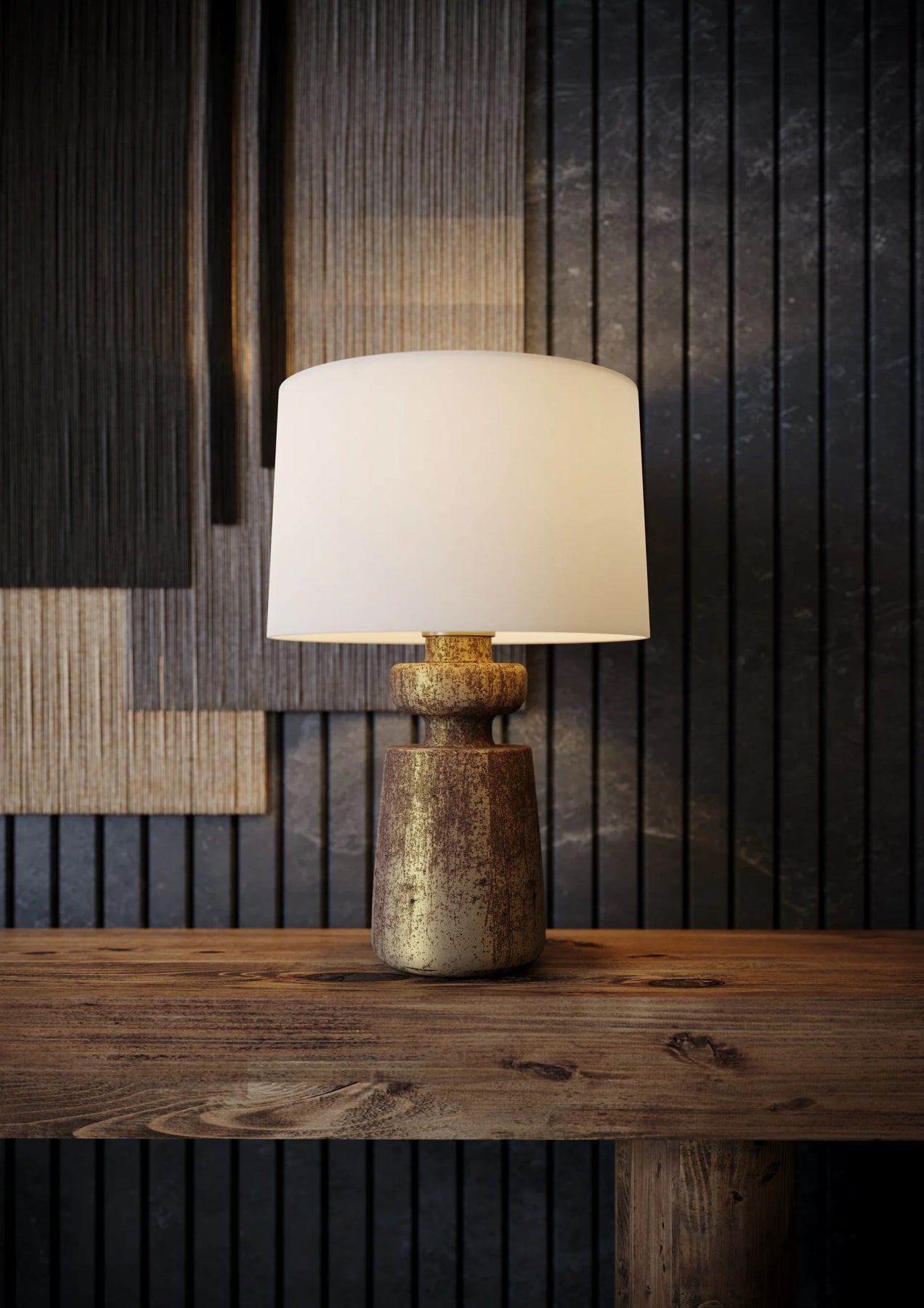 TERRON TABLE LAMP - Marble Lotus - TERRON TABLE LAMP