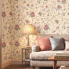 The Rose Heritage, English Floral Wallpaper - Marble Lotus - The Rose Heritage, English Floral Wallpaper
