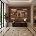 Turkey Customised Wallpaper Maroon - Marble Lotus - Turkey Customised Wallpaper Maroon