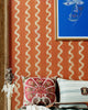 VINTAGE IKAT Apricot Wallpaper - Marble Lotus - Vintage Ikat Apricot Wallpaper