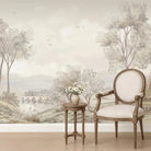 Whispering Moors Wallpaper, Muted Vintage - Marble Lotus - Whispering Moors Wallpaper, Muted Vintage