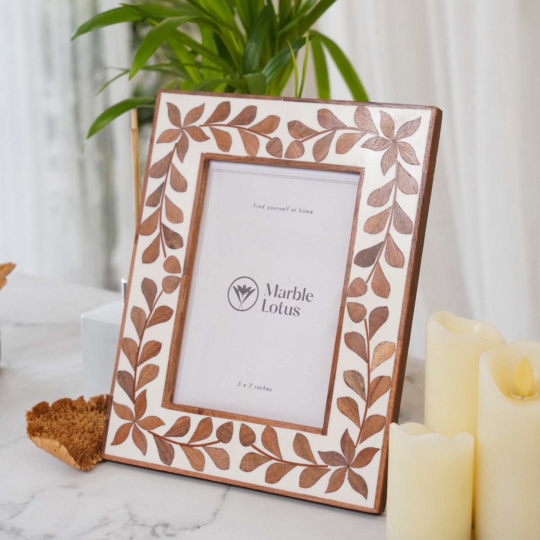 Shop Wooden Inlay Frame | Marble Lotus