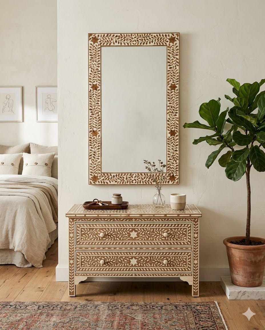 Zara Mirror - Marble Lotus - Zara Mirror