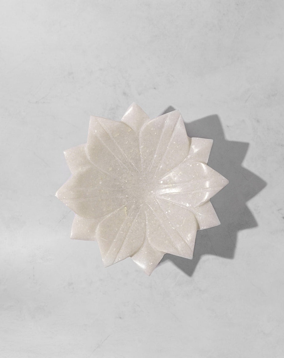 White Marble Lotus Dish White Marble Lotus Dish