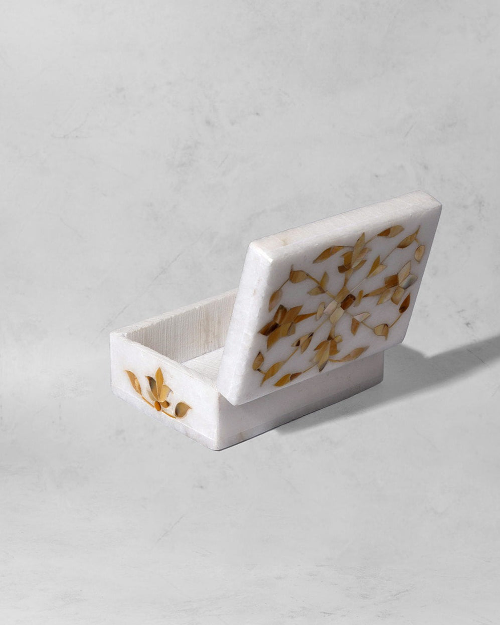 gold embed marble inlay box